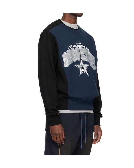ANDERSSON BELL Blue Logo Layered Sweatshirt for men