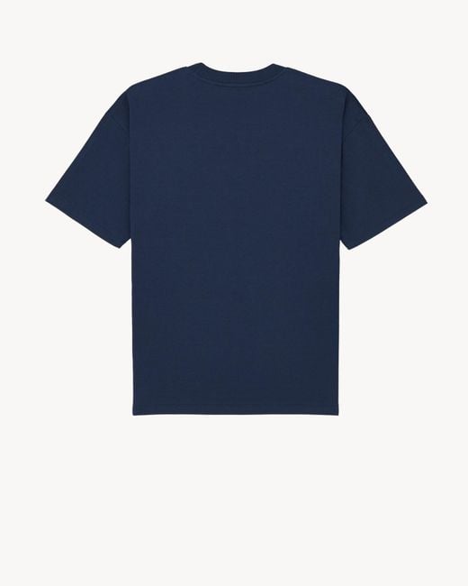Saint Laurent Blue Cassandre Oversized T-Shirt for men