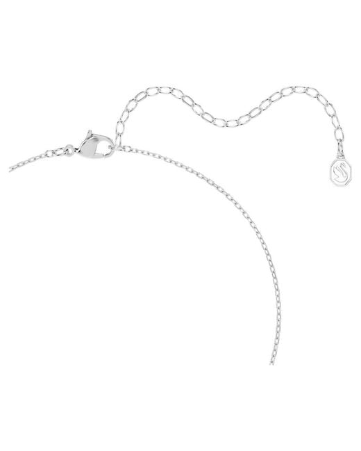 Swarovski White Crystal-Pendant Cable-Link Necklace