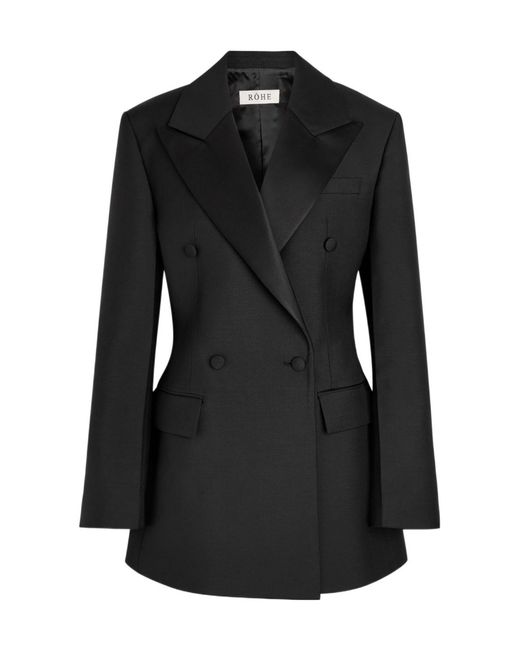 Rohe Black Hourglass Wool And Mohair-Blend Blazer