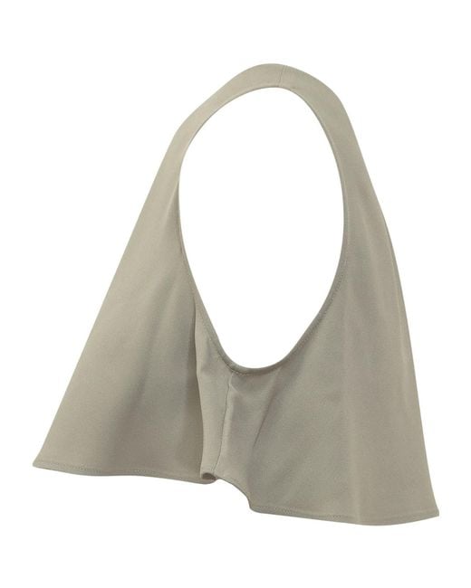 AMI Natural Solid Crew Neck Top