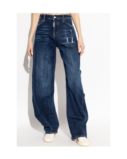DSquared² Blue Loose Twist Relaxed Jeans