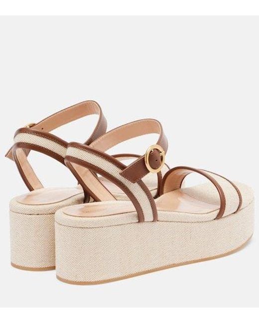 Gianvito Rossi Natural Solid Color Leather Sandals