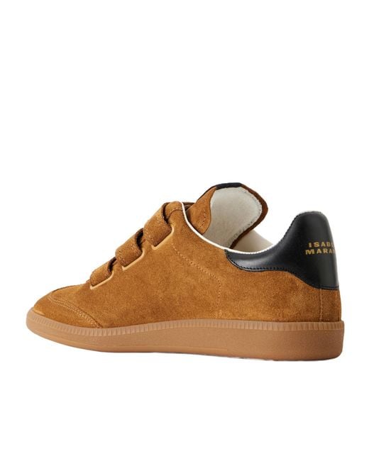 Isabel Marant Brown Beth Leather-Trimmed Suede Sneakers