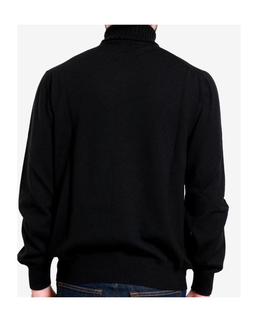 Gran Sasso Black Turtleneck Sweater for men