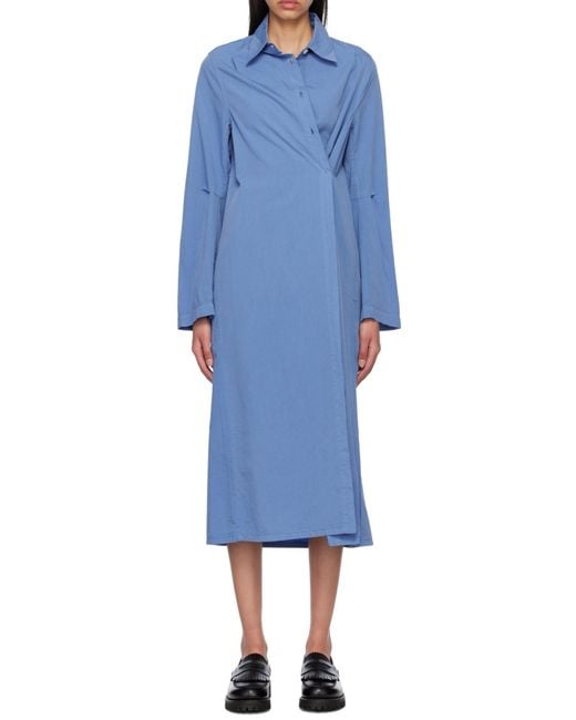 Our Legacy Blue Machine Longline Shirt Dress