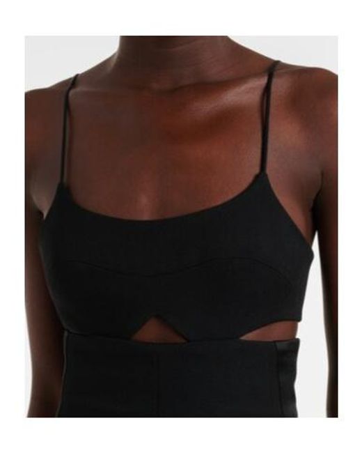 Victoria Beckham Black Cami Cutout Crêpe Satin Jumpsuit