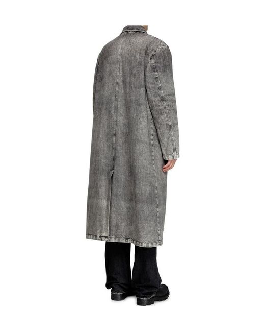 DIESEL Gray D-Jack-S1 Single-Breasted Coat for men