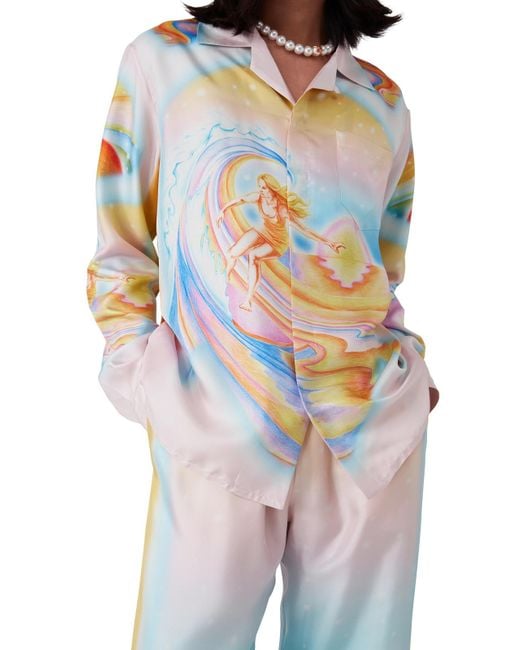 Casablanca White Psychedelic Nirvana Long-Sleeved Shirt
