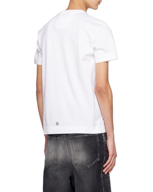 Givenchy White Logo Printed Crewneck T-Shirt for men