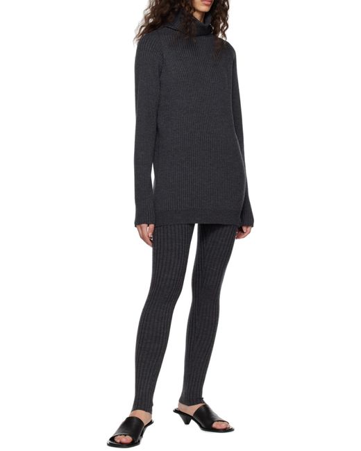 Totême  Blue Totême Ribbed Turtleneck Sweater
