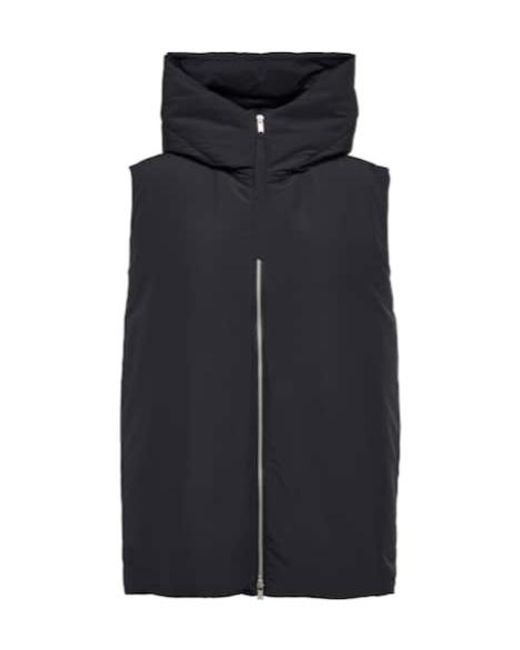 Jil Sander Blue Oversized Hooded Down Vest