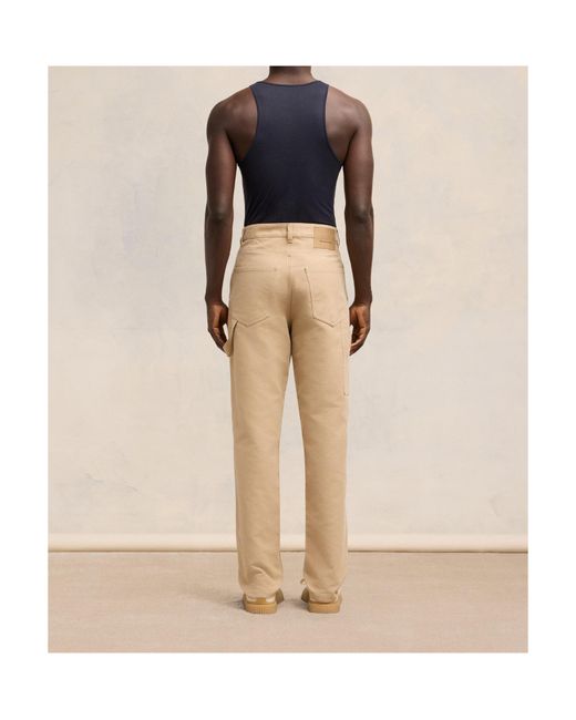 AMI Natural Ami Logo-Patch Worker Trousers for men