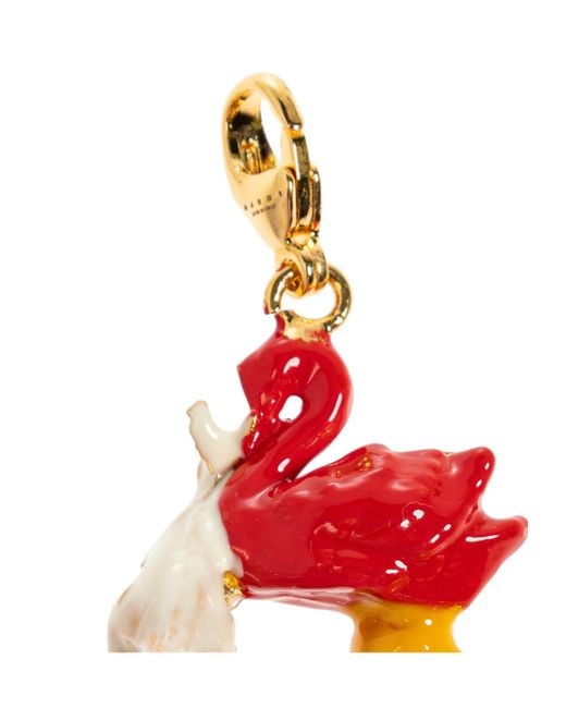 Marni White Enamel Duck Pendant
