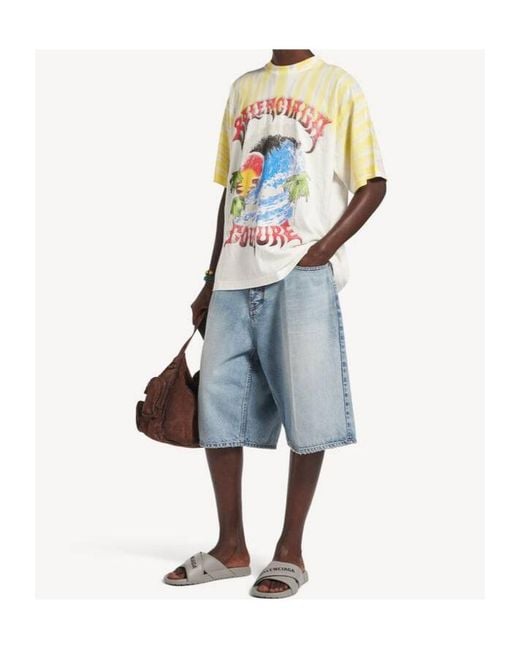 Balenciaga White Extreme Tie-Dye Print T-Shirt for men