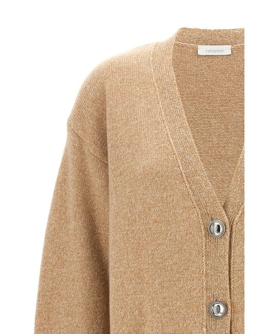 Rabanne Natural V-Neck Buttoned Cardigan