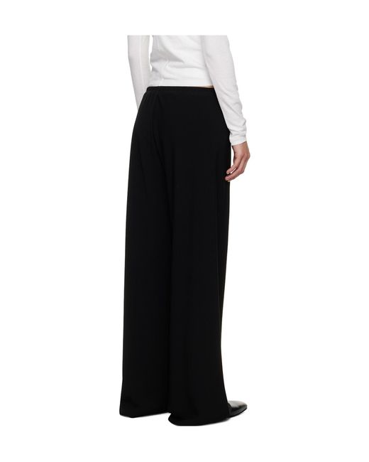 The Row Black Wide-Leg Casual Trousers