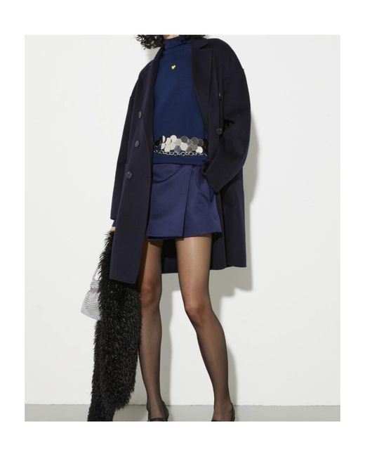 MAX&Co. Blue Pure Merino Wool Polo Neck