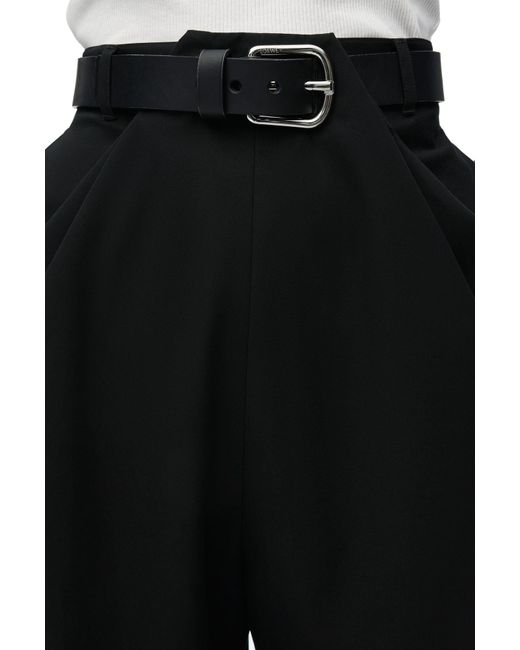 Loewe Black Belted Draped Trousers