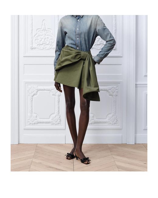 Dior Green Draped Miniskirt