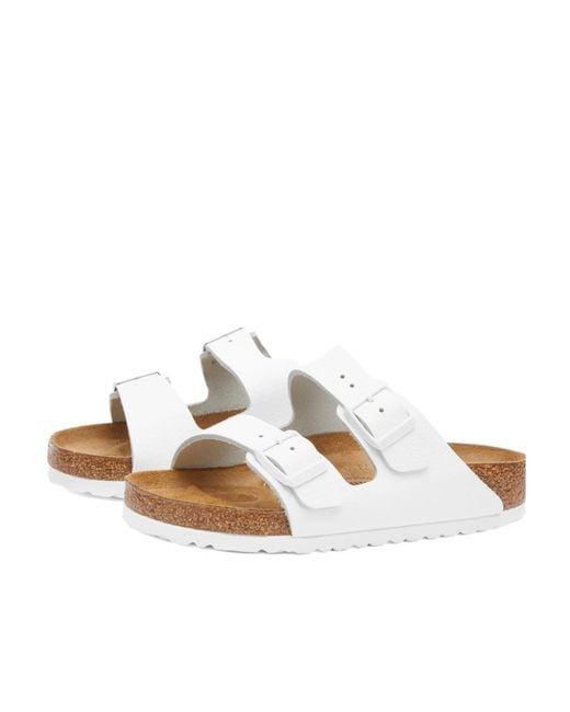 Birkenstock White Arizona Double Strap Slip-On Sandals