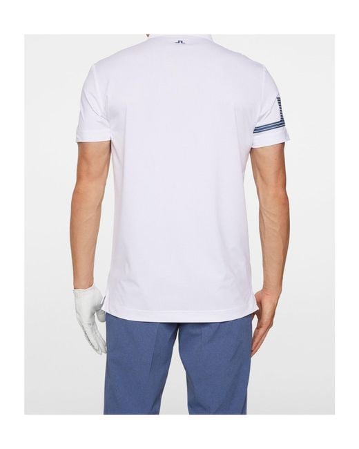 J.Lindeberg White Short-Sleeved Polo Shirt for men