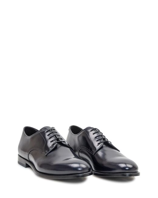 Doucal's Blue Lace-Up Derby Shoes for men