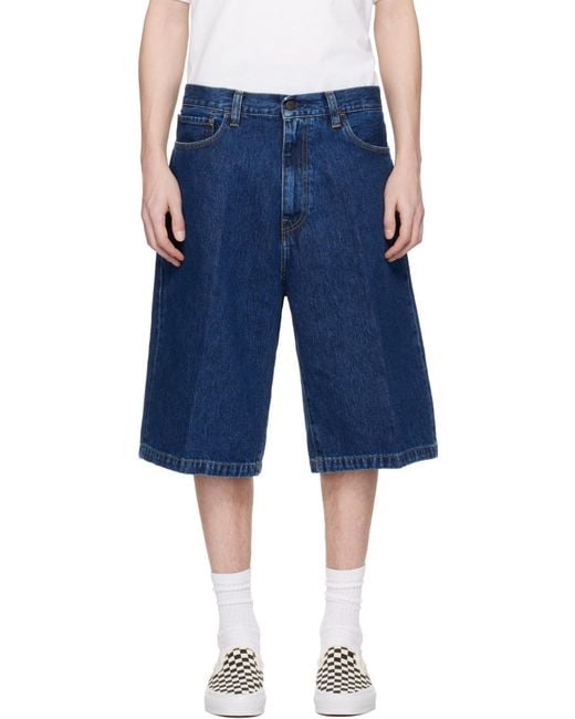Carhartt Blue Landon Oversized Denim Shorts for men