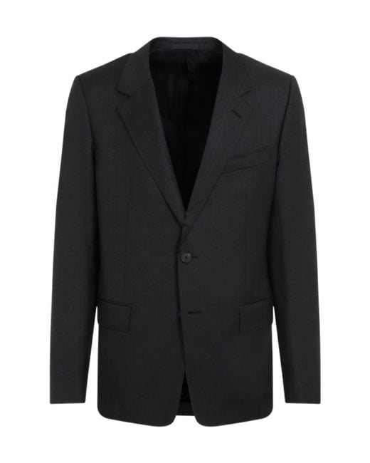 Lanvin Black Single-Breasted Straight Hem Blazer for men