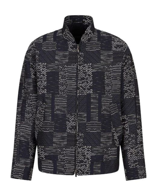 Emporio Armani Gray Printed Jacket for men