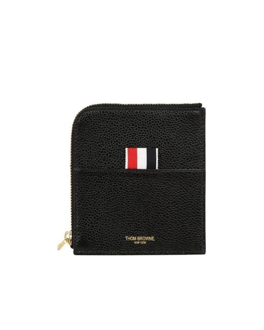 Thom Browne Black Logo-Loop Zip-Around Wallet for men