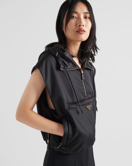 Prada Black Re-Nylon Half-Zip Gilet