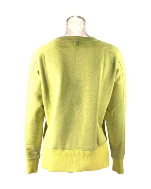 Armani Jeans Yellow Round-Neck Long-Sleeved Sweater