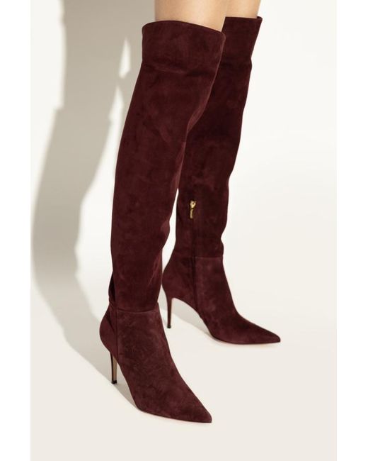 Gianvito Rossi Red 90Mm Jules Suede Pointed-Toe Boots
