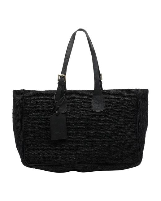 IBELIV Black Set Woven Tote Bag