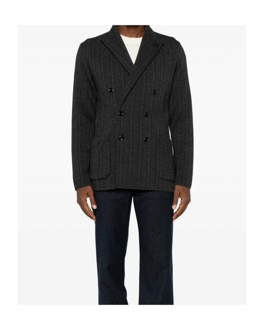 Lardini Black Striped Blazer for men