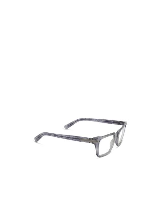 Zegna White Square Frame Glasses for men