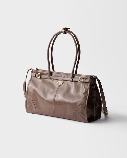 Prada Brown Bonnie Large Leather Handbag