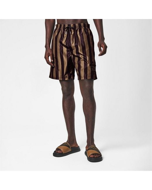 Fendi Gray Crest Swim Shorts for men