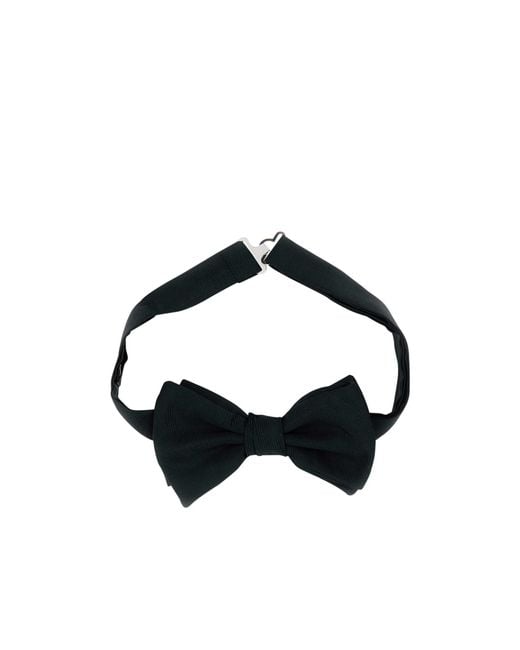 Giorgio Armani Black Ribbed Bow Tie for men