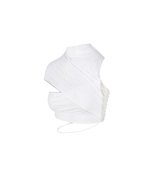 Amazuìn White Asymmetrical Top