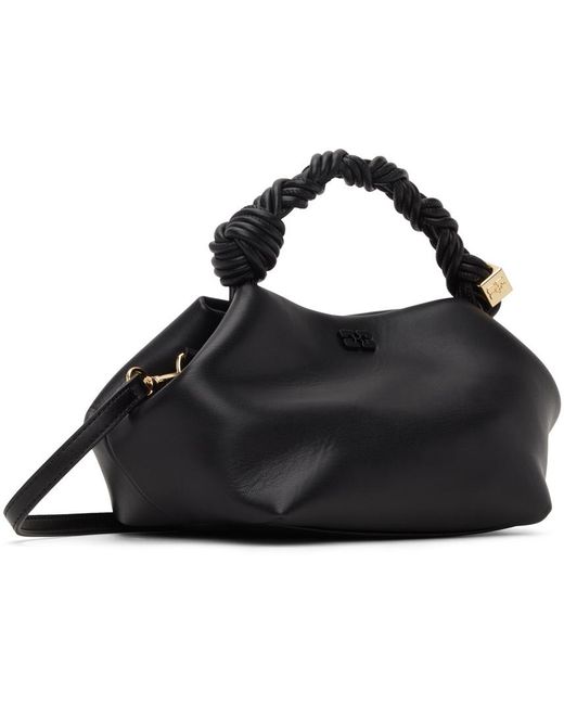Ganni Black Bou Twisted Handle Small Shoulder Bag
