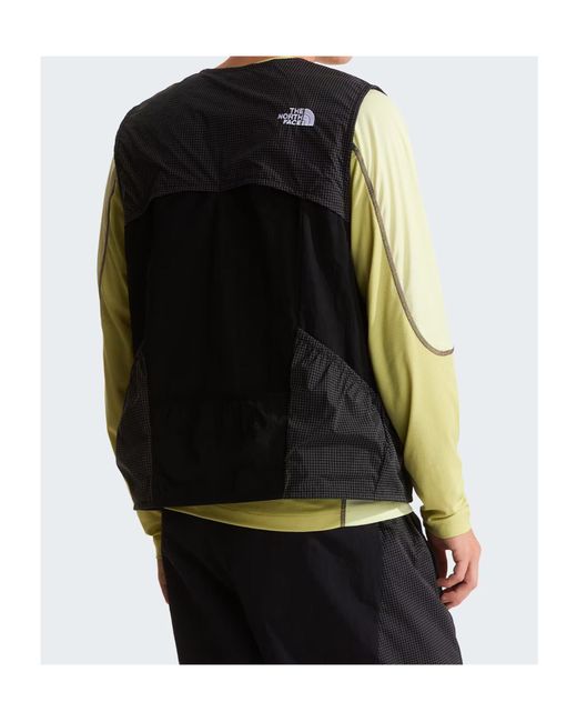 The North Face Black Grid Panel Vest Jacket for men