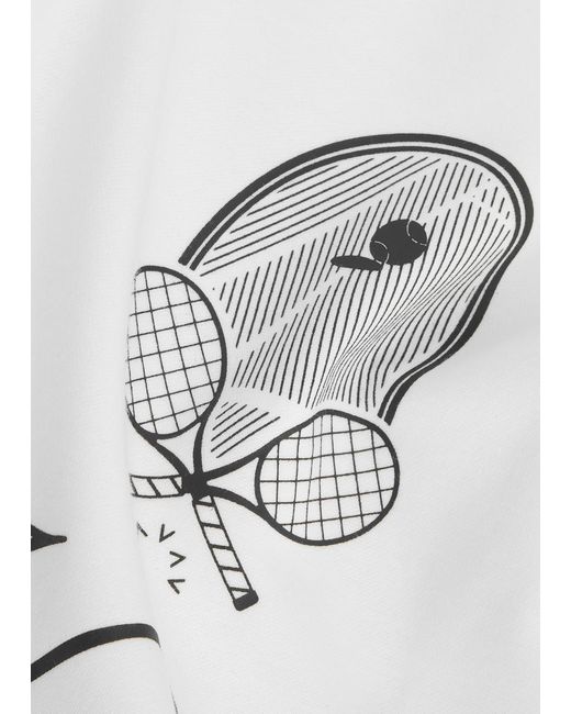 Varley White Front Printed Cotton T-Shirt