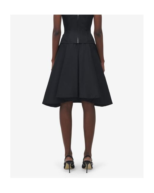 McQueen Black Duchess Midi Skirt