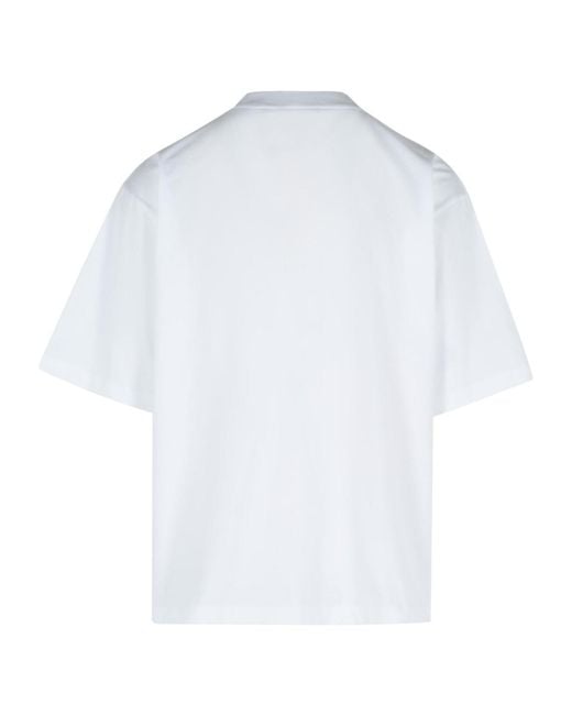 Marni White Logo Printed T-Shirt for men