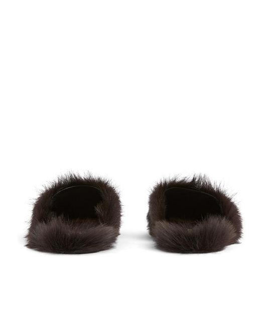 Gucci Brown Horsebit Flat Mules