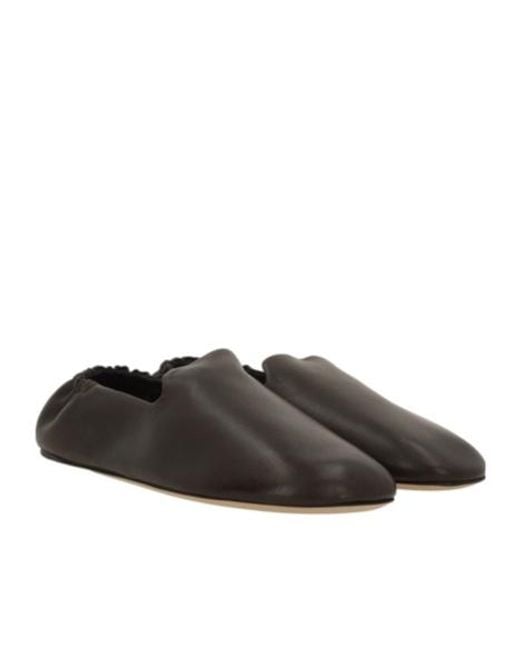 The Row Black Casa Slippers