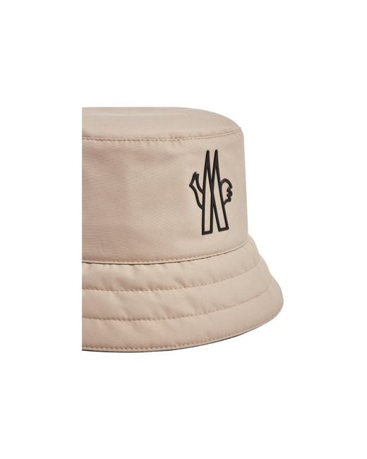 Moncler Natural Grenoble Logo Printed Bucket Hat