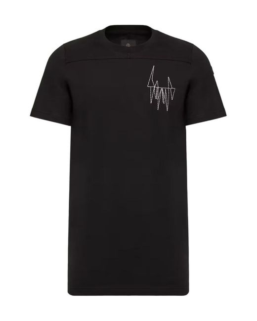 Moncler Black Rick Owens Girder Cotton T-Shirt for men